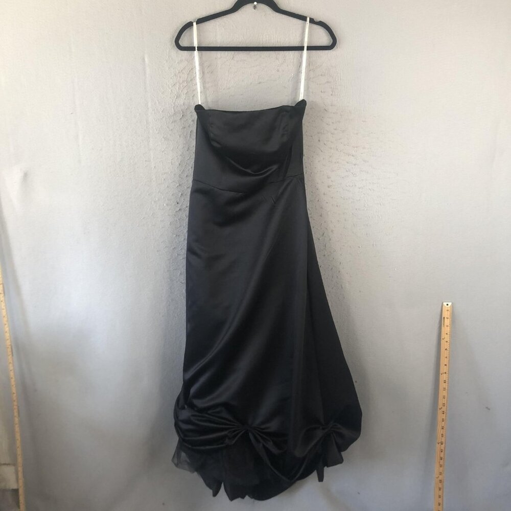 David's Bridal Dress Womens Size 10 Black Formal Gown Whimsygoth Prom Hoco